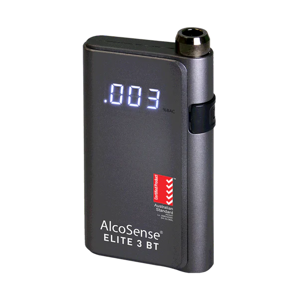 Andatech Alcohol Personal Breathalyser AlcoSense Elite 3 with Bluetooth - Black - Australia Breathalyser